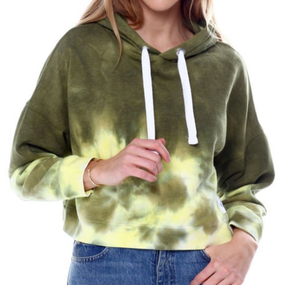 High Tide Tie Dye, Crop Pullover Hoodie